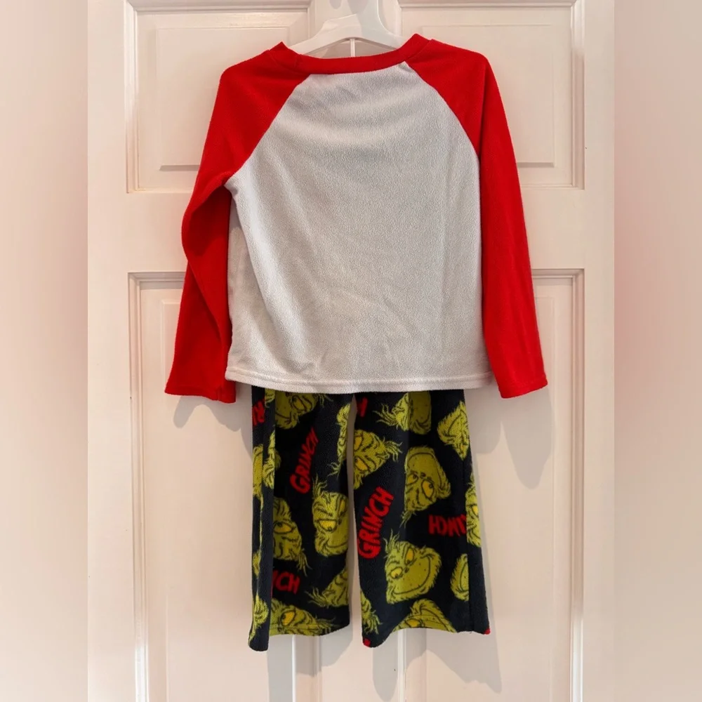 Dr. Seuss The Grinch “Merry Christmas” Fleece Pajamas – Size XS (4/5) – 2-Pc Set